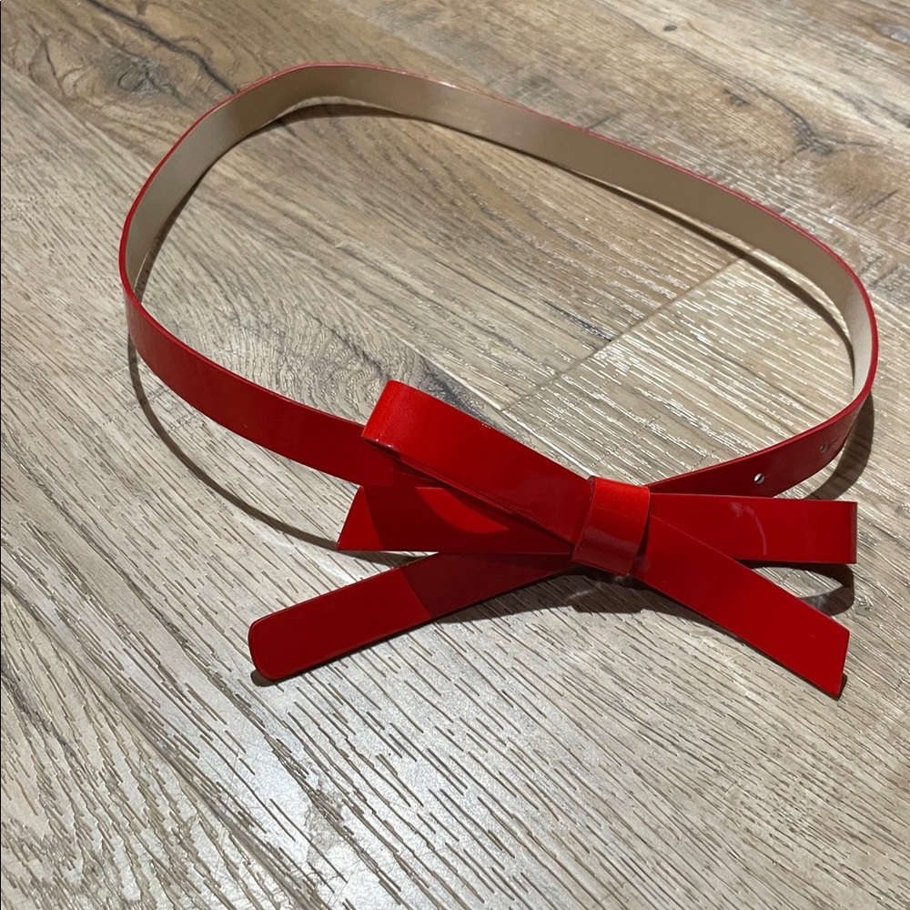 Patent Leather Bow Belt